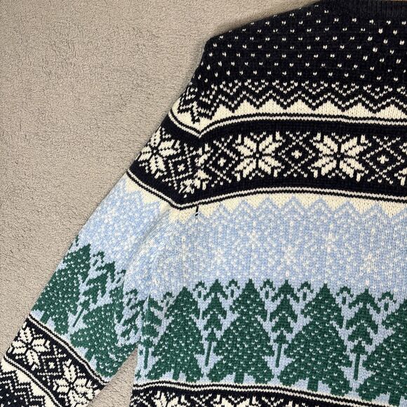 Classic Elements Womens Sweater Size M Fair Isle Christmas Holiday Cardigan Cozy - Picture 16 of 16